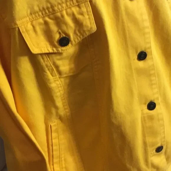 100% cotton utility jacket in brilliant yellow in size 32 w by JESSICA LONDON - Picture 6 of 12